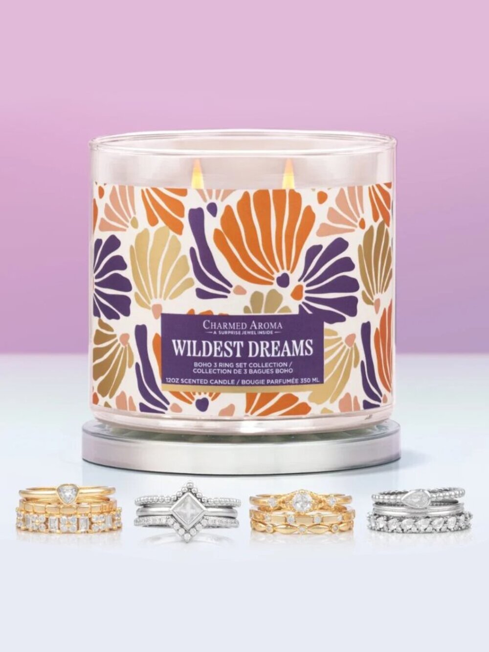 Charmed Aroma Wildest Dreams - 3 piece Boho ring collection, size 6